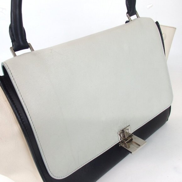Authentic CELINE Trapeze 2WAY Handbag leather [Used] - Picture 5 of 14